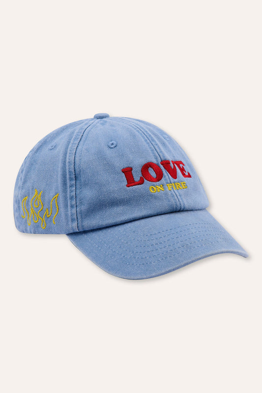 Cap LOVE ON FIRE Sky Denim